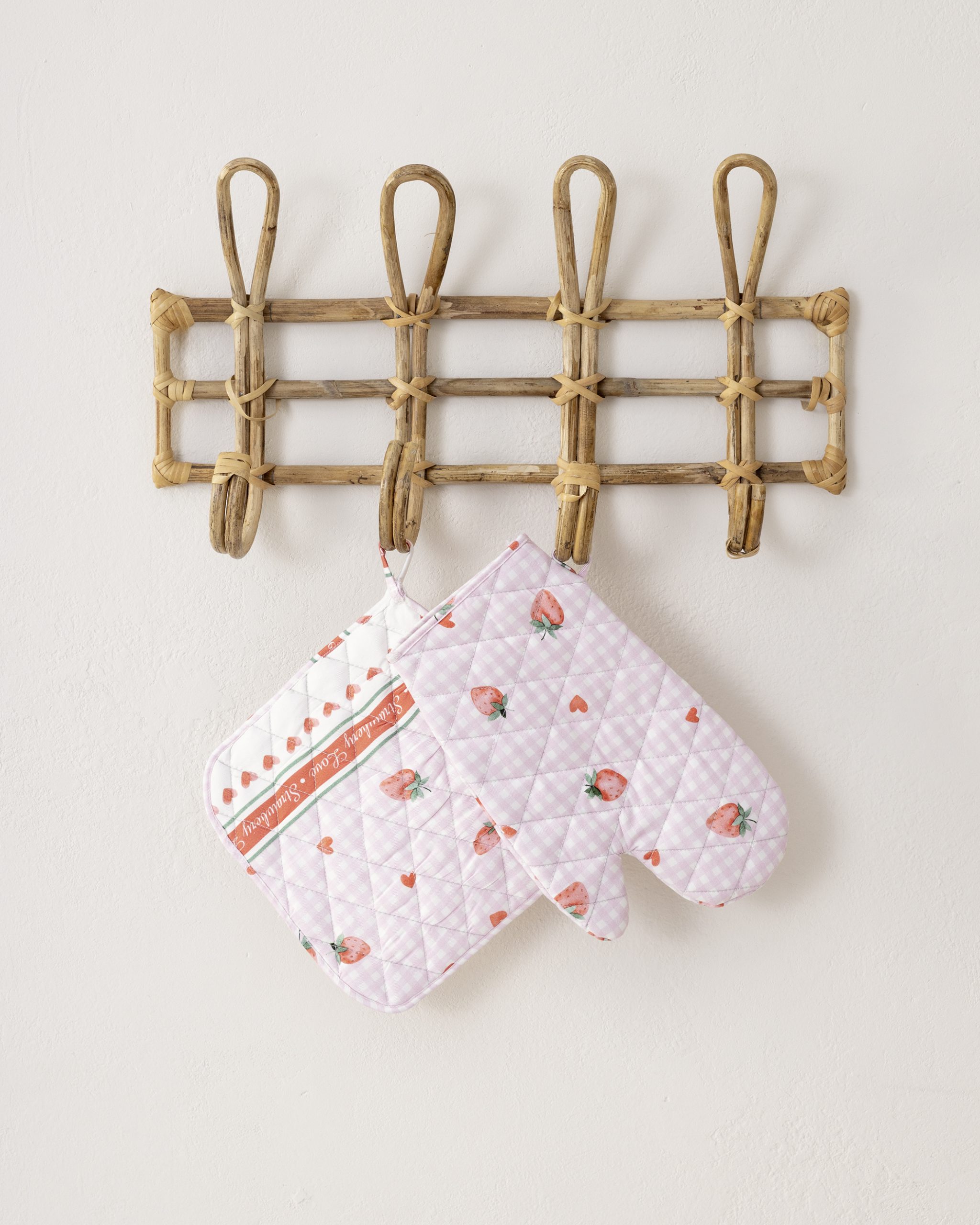 Nima Home Σετ Κουζίνας 2 Τμχ. Γάντι + Πιάστρα Strawberry Love