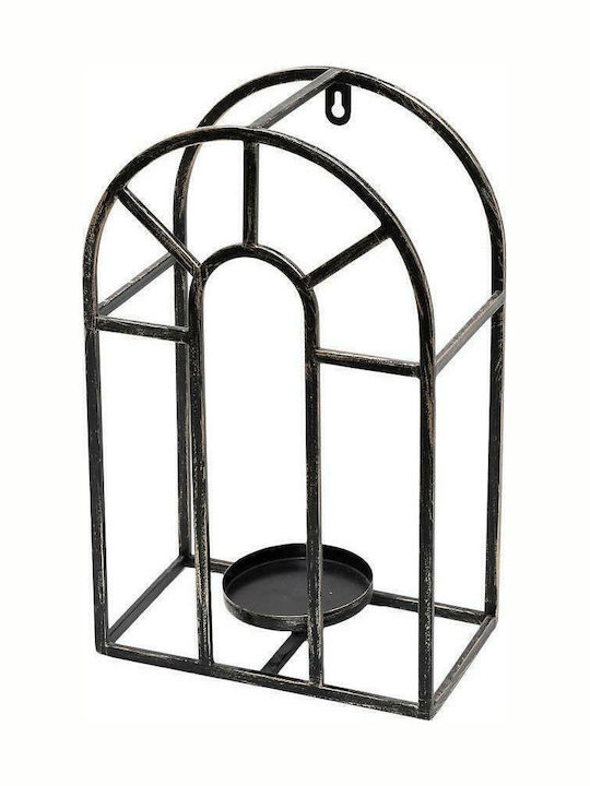 Espiel Κηροπήγιο για Ρεσώ Μεταλλικό σε Μαύρο Χρώμα 12x21x35cm