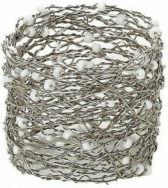 Espiel Σετ 6 Τμχ. Δαχτυλίδια Πετσέτας Μεταλλικό Ασημί YRA103K6