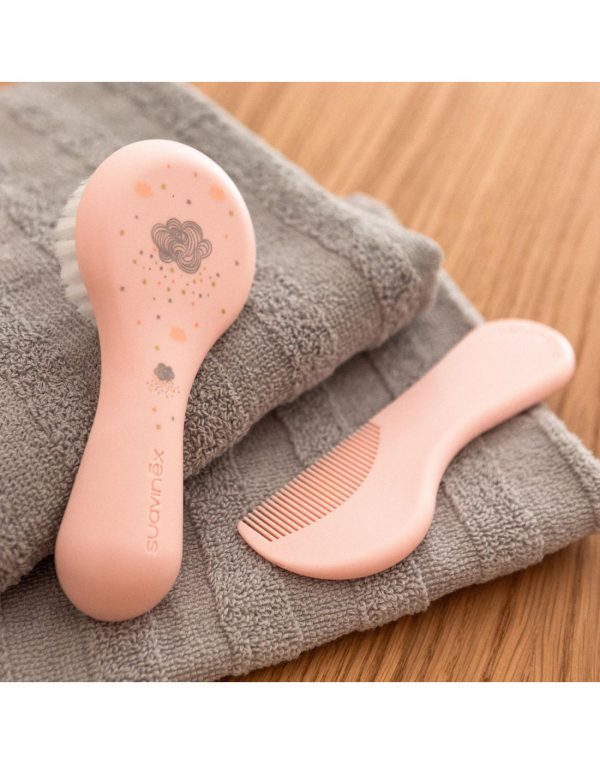 Suavinex Σετ Βρεφική Βούρτσα & Χτένα Pink - Image 5