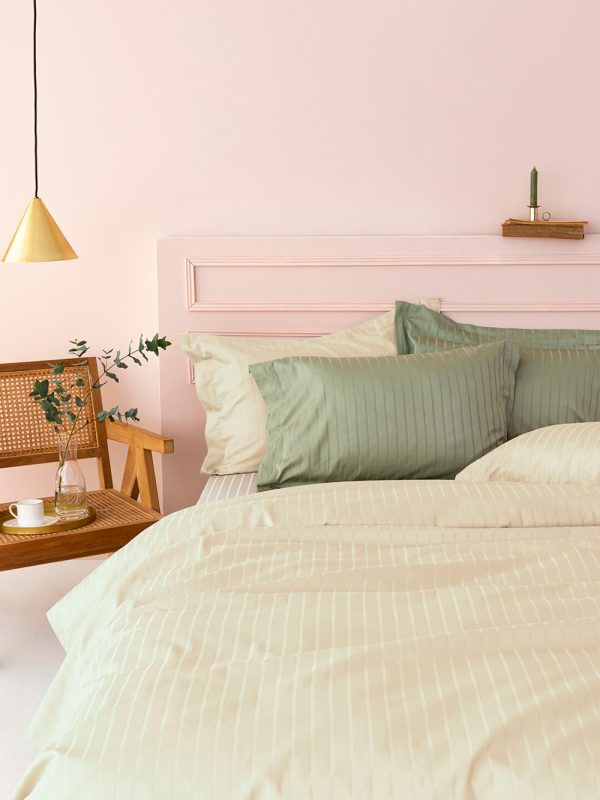 Palamaiki Ζεύγος Μαξιλαροθήκες Ύπνου 50x75 Satin Riga Cream - Image 4