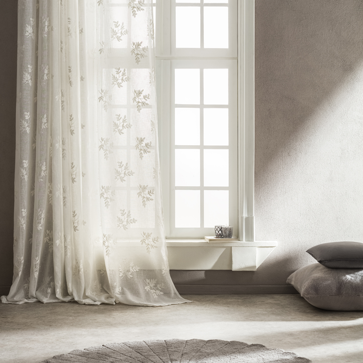 Gofis Home Κουρτίνα Με Τρέσσα 140x280 Leaf Off White 532-12/05