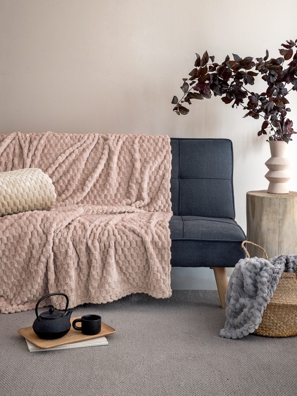 Palamaiki Κουβέρτα Fleese Υπέρδιπλη 220x240 Aster Beige - Image 4