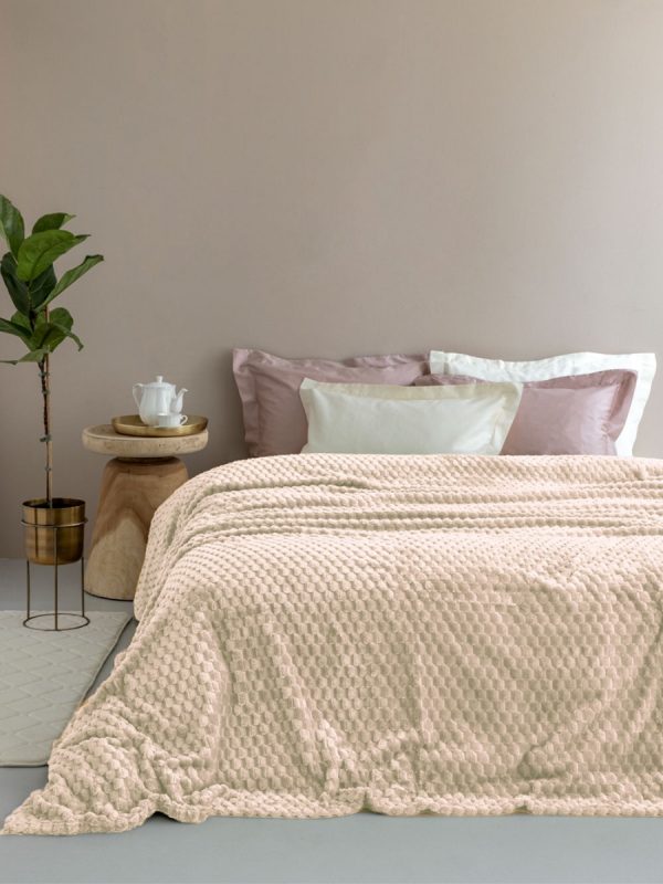 Palamaiki Κουβέρτα Fleese Μονή 160x220 Aster Cream - Image 4