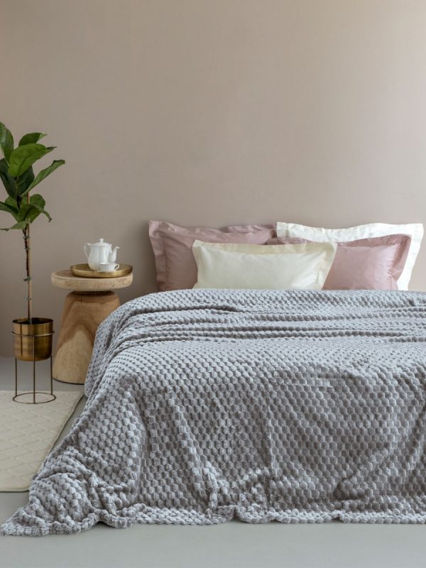 Palamaiki Κουβέρτα Fleese Μονή 160x220 Aster Grey - Image 4