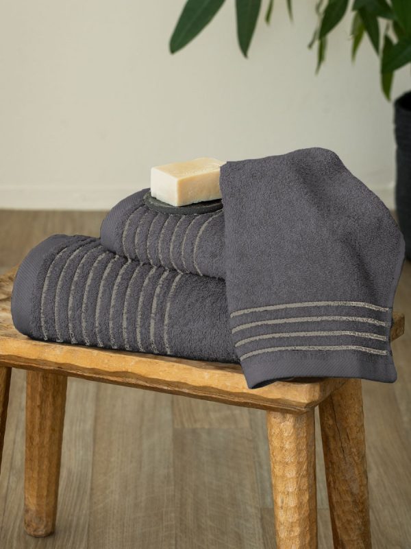 Palamaiki Σετ Πετσέτες 3 Τμχ. 30x50, 50x90, 70x140 Ser Grey - Image 4