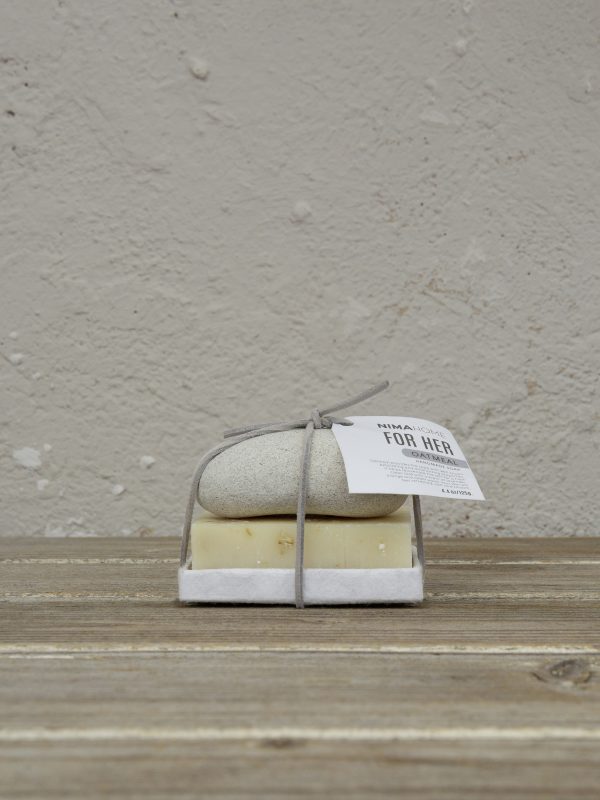 Nima Home Σετ Σαπούνι Χειροποίητο 125gr + Πέτρα Απολέπισης - Oatmeal - Image 5