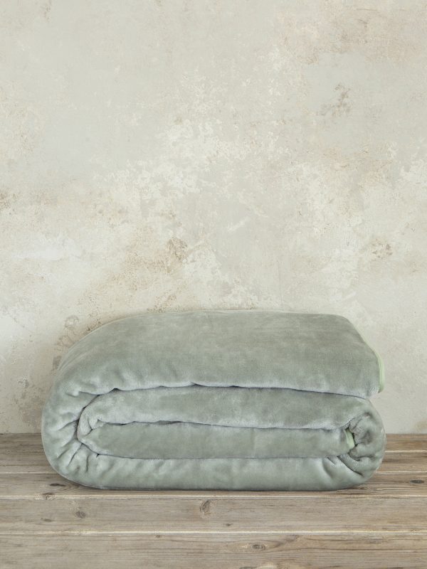Nima Home Κουβέρτα Βελουτέ Υπέρδιπλη 220x240 Coperta Sage Green - Image 5