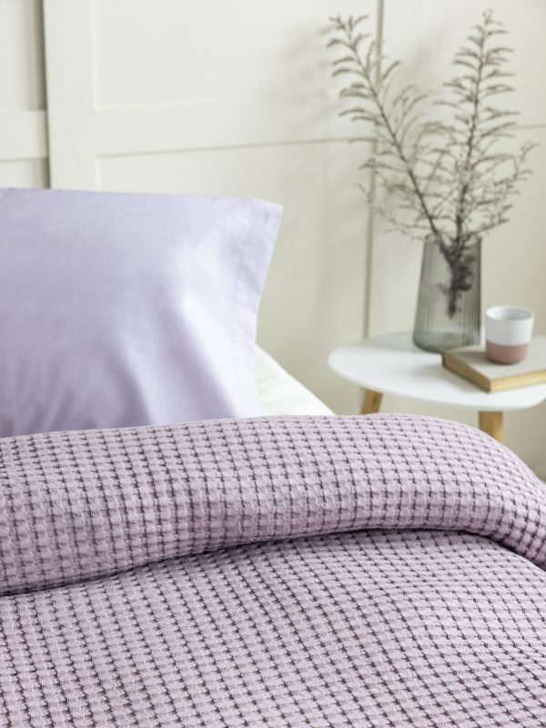 Nima Home Κουβέρτα Βαμβακερή King Size 240x260 Comfy Warm Lilac - Image 4