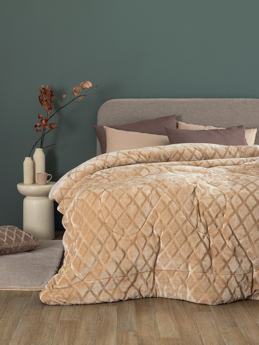 Palamaiki Κουβερτοπάπλωμα King size 240x260 Nadine/5 Sand