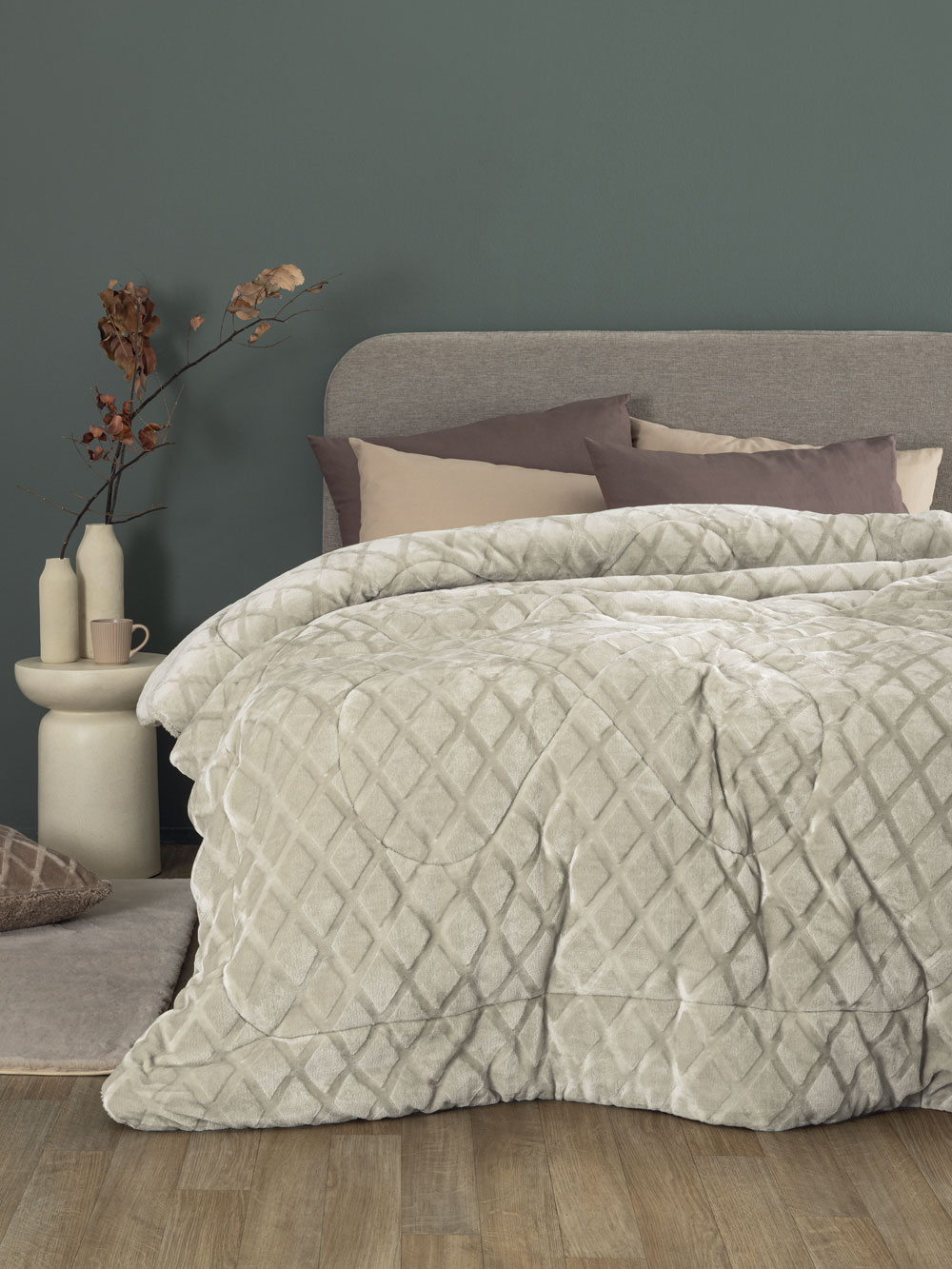 Palamaiki Κουβερτοπάπλωμα King size 240x260 Nadine/5 Ice