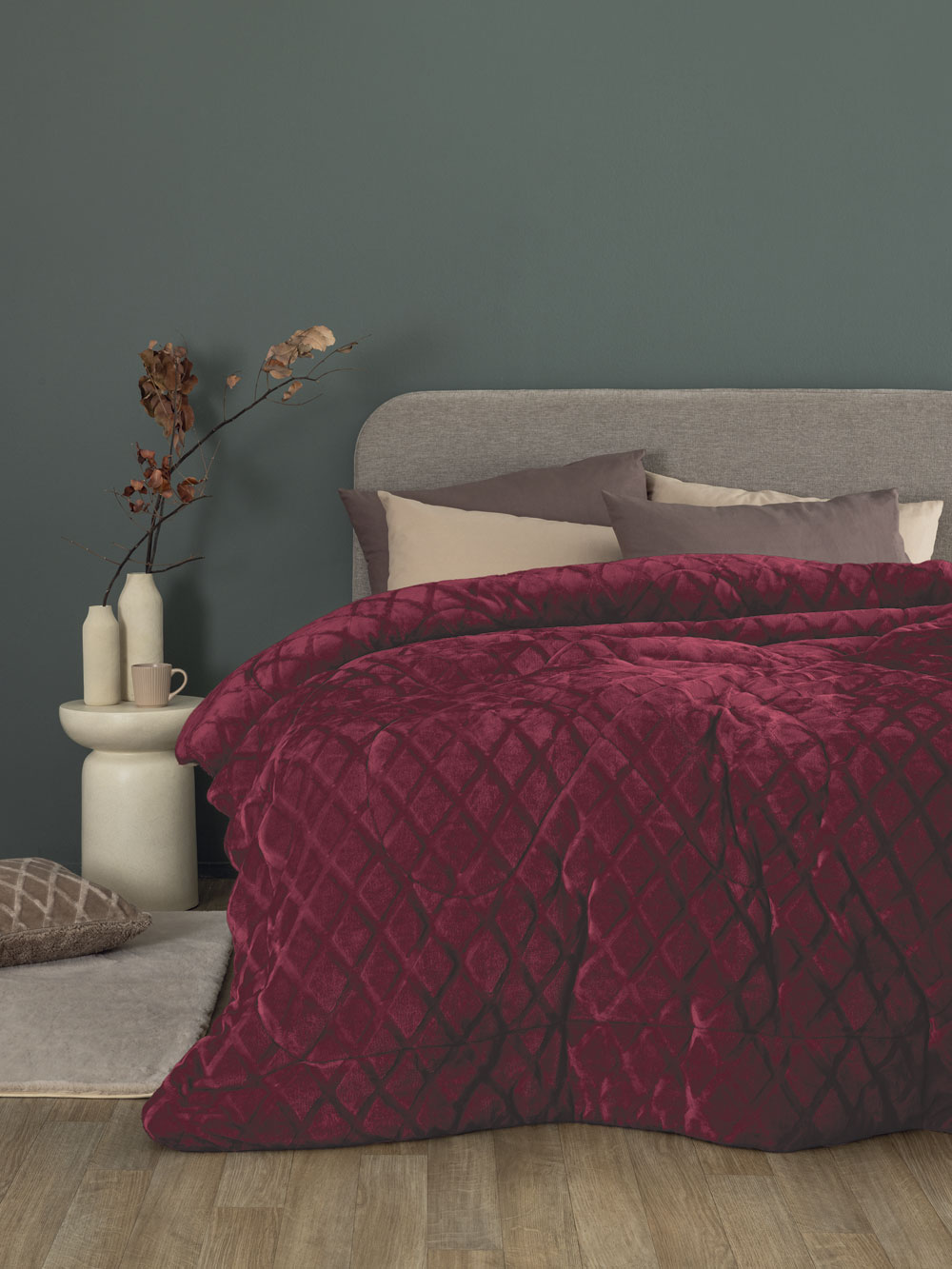 Palamaiki Κουβερτοπάπλωμα King size 240x260 Nadine/5 Bordo