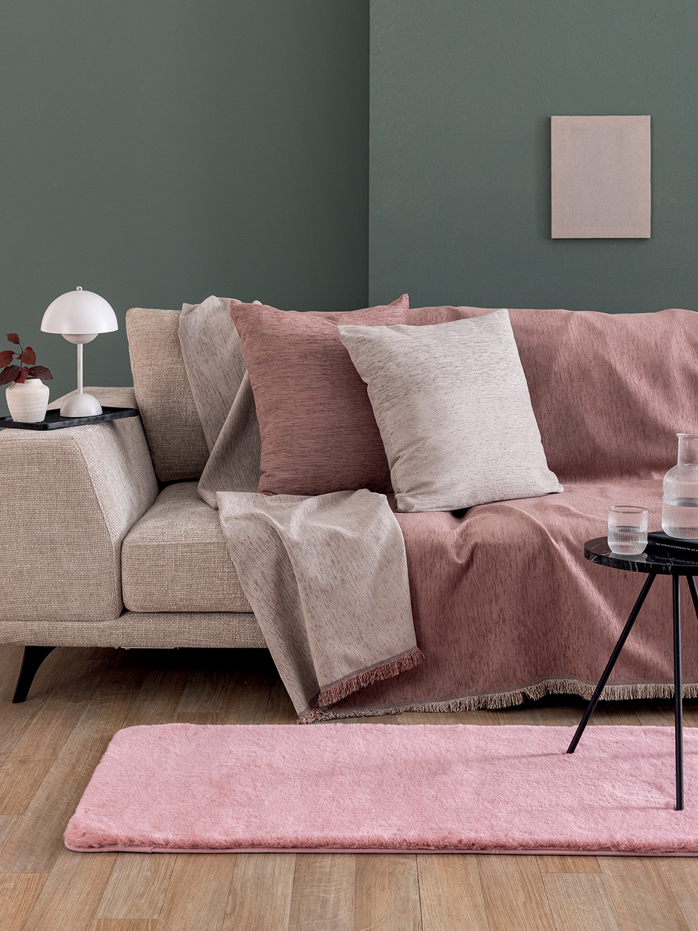 Palamaiki Ριχτάρι Τριθέσιου Καναπέ 170x300 Parva Pink
