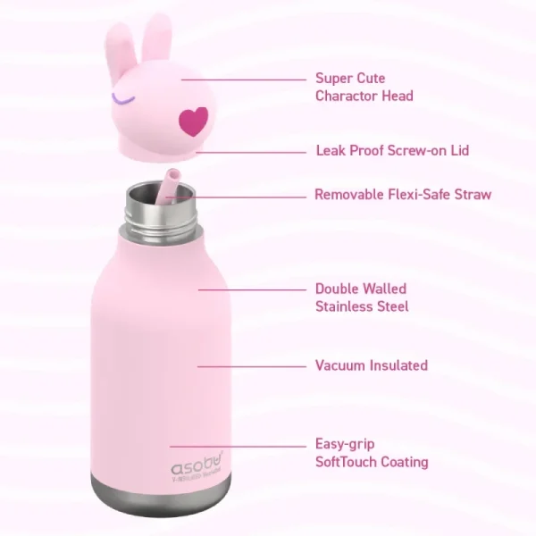 Asobu Παγούρι Θερμός Besties Bunny 460ml - Image 5