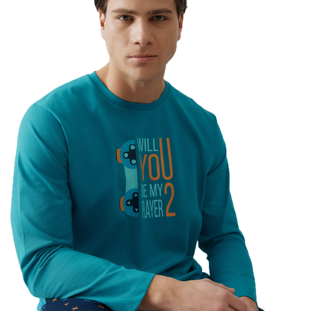 Minerva Πυτζάμα Ανδρική Player 2 Blue Teal - Image 2