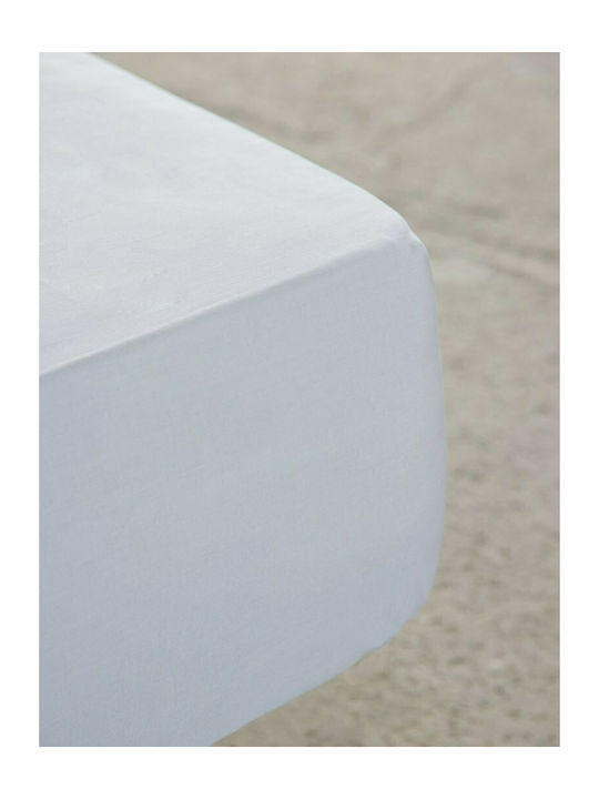 Nima Home Σεντόνι Ημίδιπλο Με Λάστιχο 120x200+32 Unicolors White