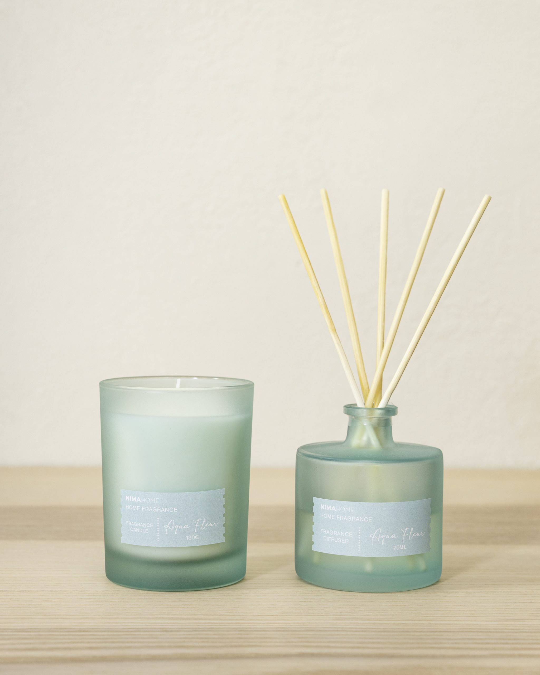 Nima Home Σετ Αρωματικό Χώρου με Στικ 100ml & Αρωματικό Κερί 130gr - Aqua Fleur - Image 2