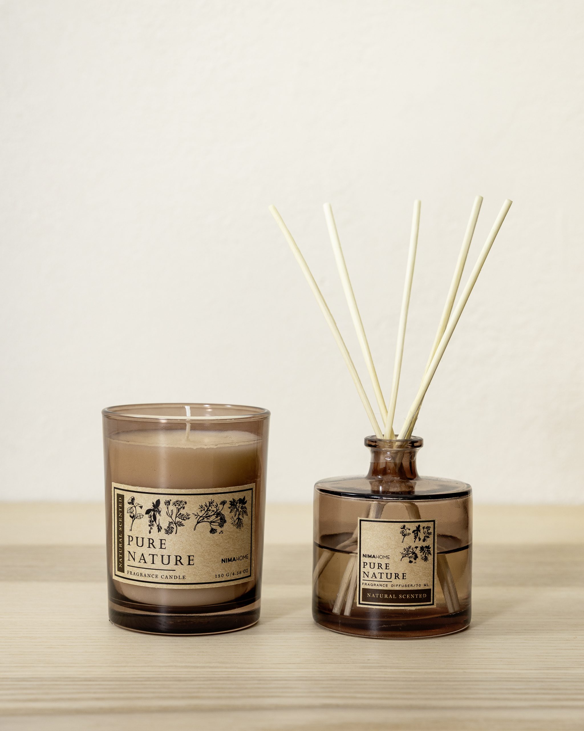 Nima Home Σετ Αρωματικό Χώρου με Στικ 100ml & Αρωματικό Κερί 130gr - Pure Nature - Image 2