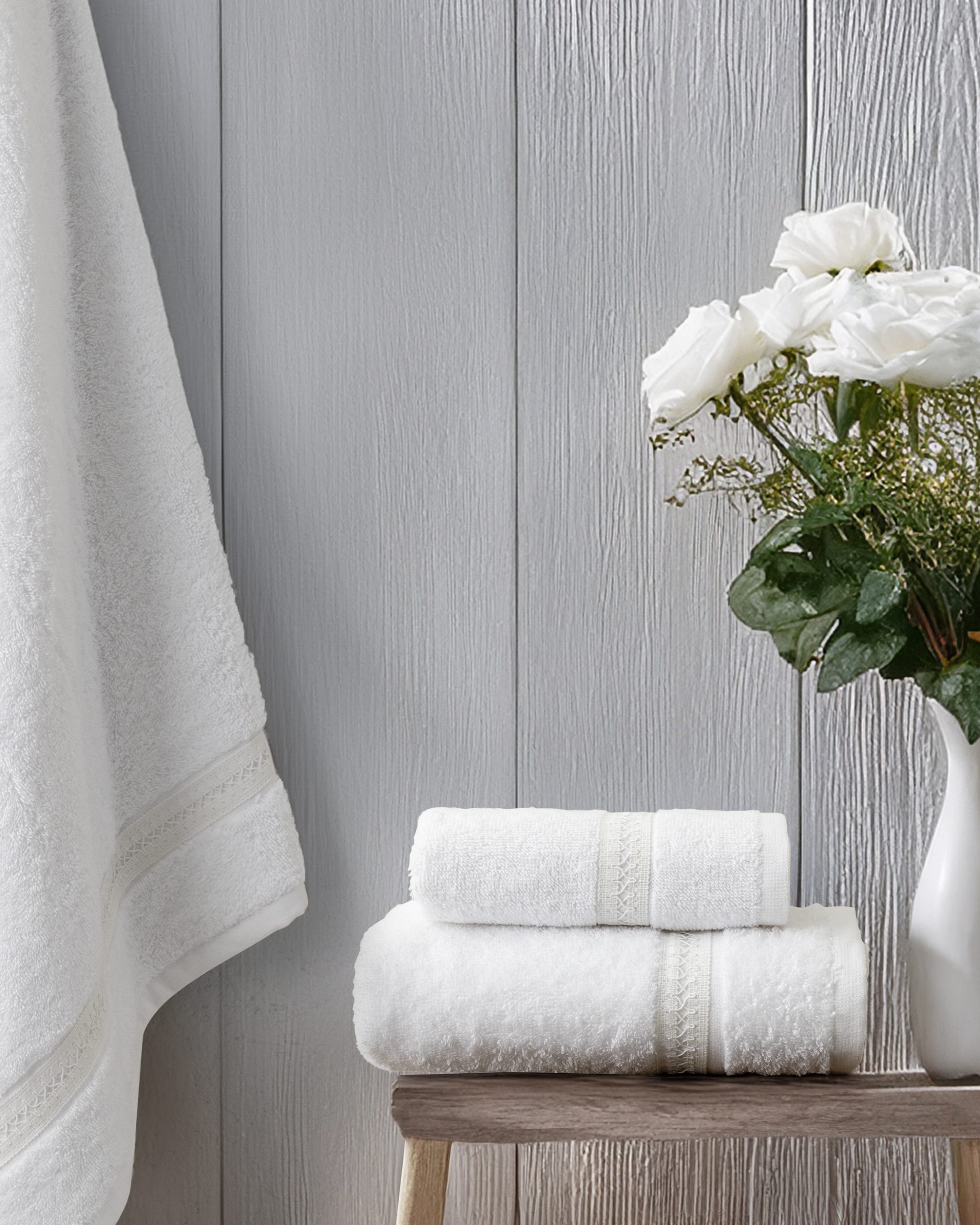 Nima Home Σετ Πετσέτες Μπάνιου 3 Τμχ. 30x50, 50x90, 70x140 Aveline White