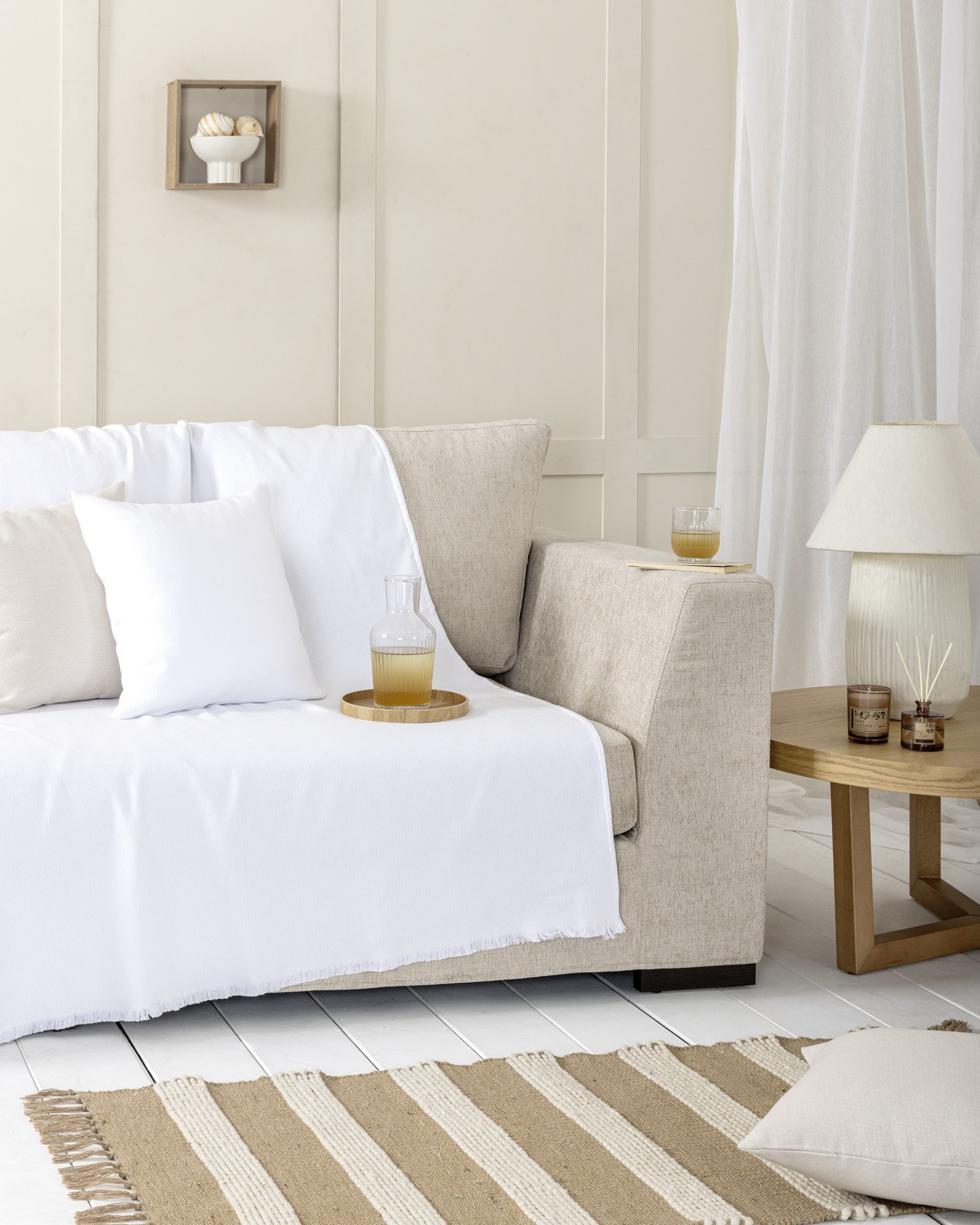 Nima Home Ριχτάρι Πολυθρόνας 180x180 Iris White