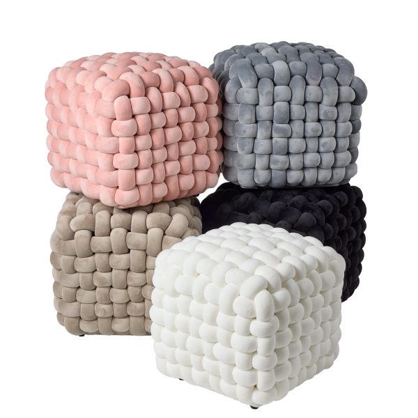 Das Home Διακοσμητικό Πουφ 43x43x40 2275 White - Image 15