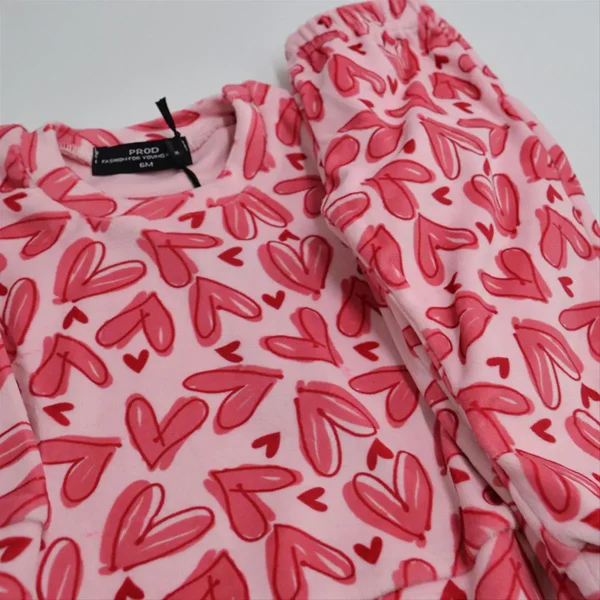 Prod Σετ Velour Φόρμα Hearts Pink 6730223 - Image 4