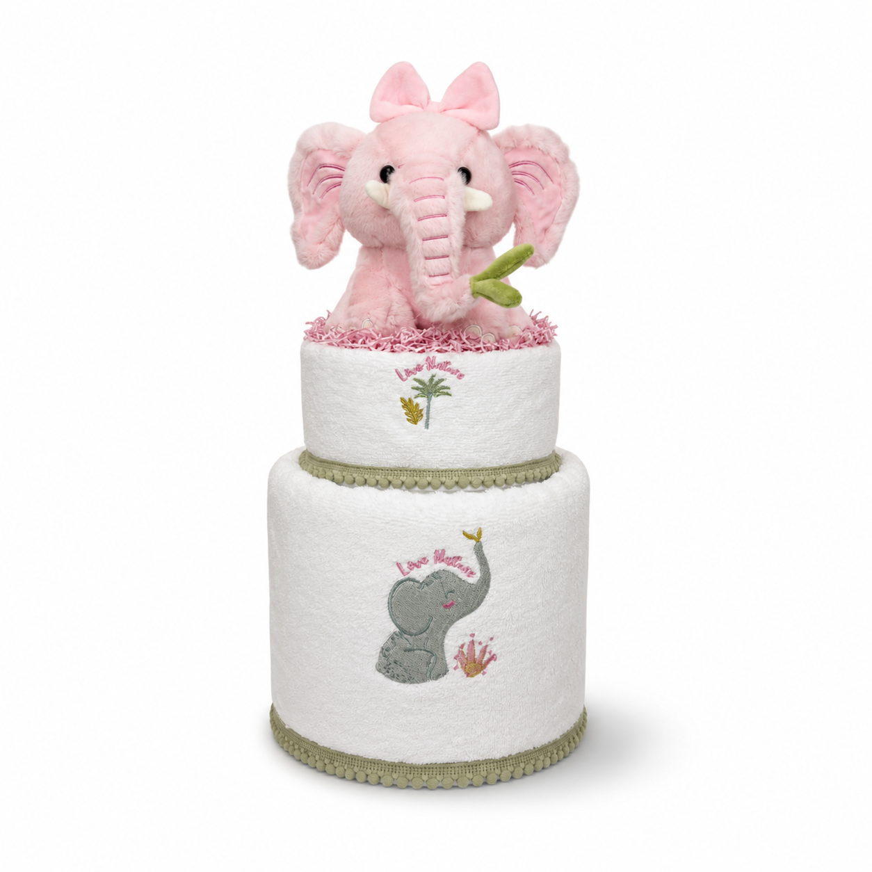 2Όροφο Diaper Cake - Elephant Pink!