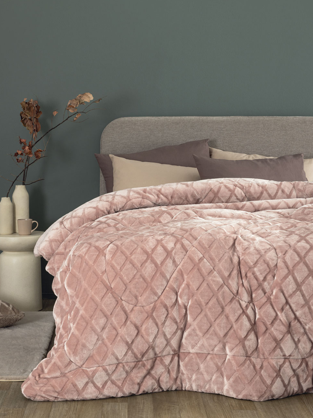 Palamaiki Κουβερτοπάπλωμα Υπέρδιπλο 220x240 Nadine/5 Pink