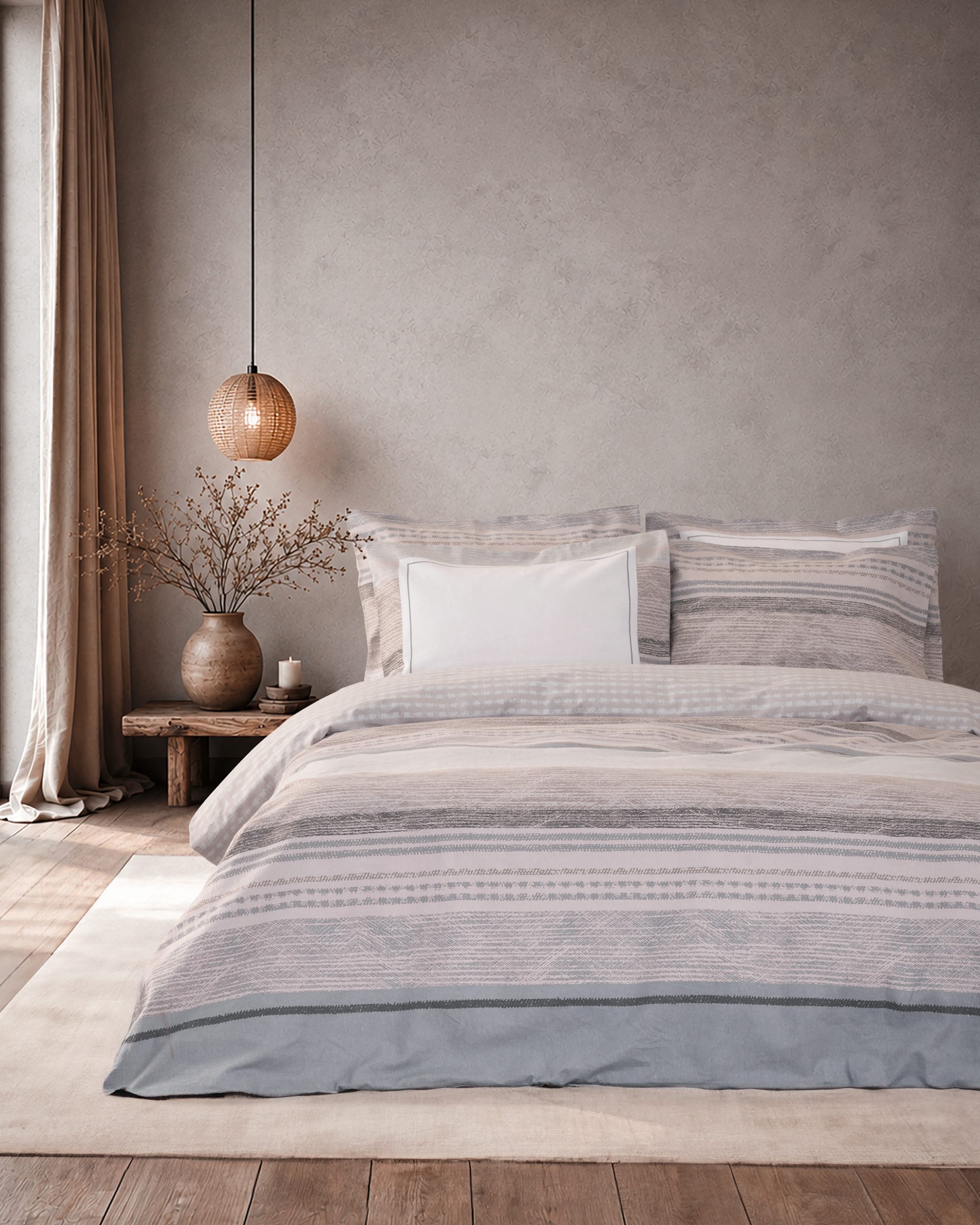 Nima Home Σετ Σεντόνια Φανελένια Υπέρδιπλα Με Λάστιχο 165x200+32 Seya