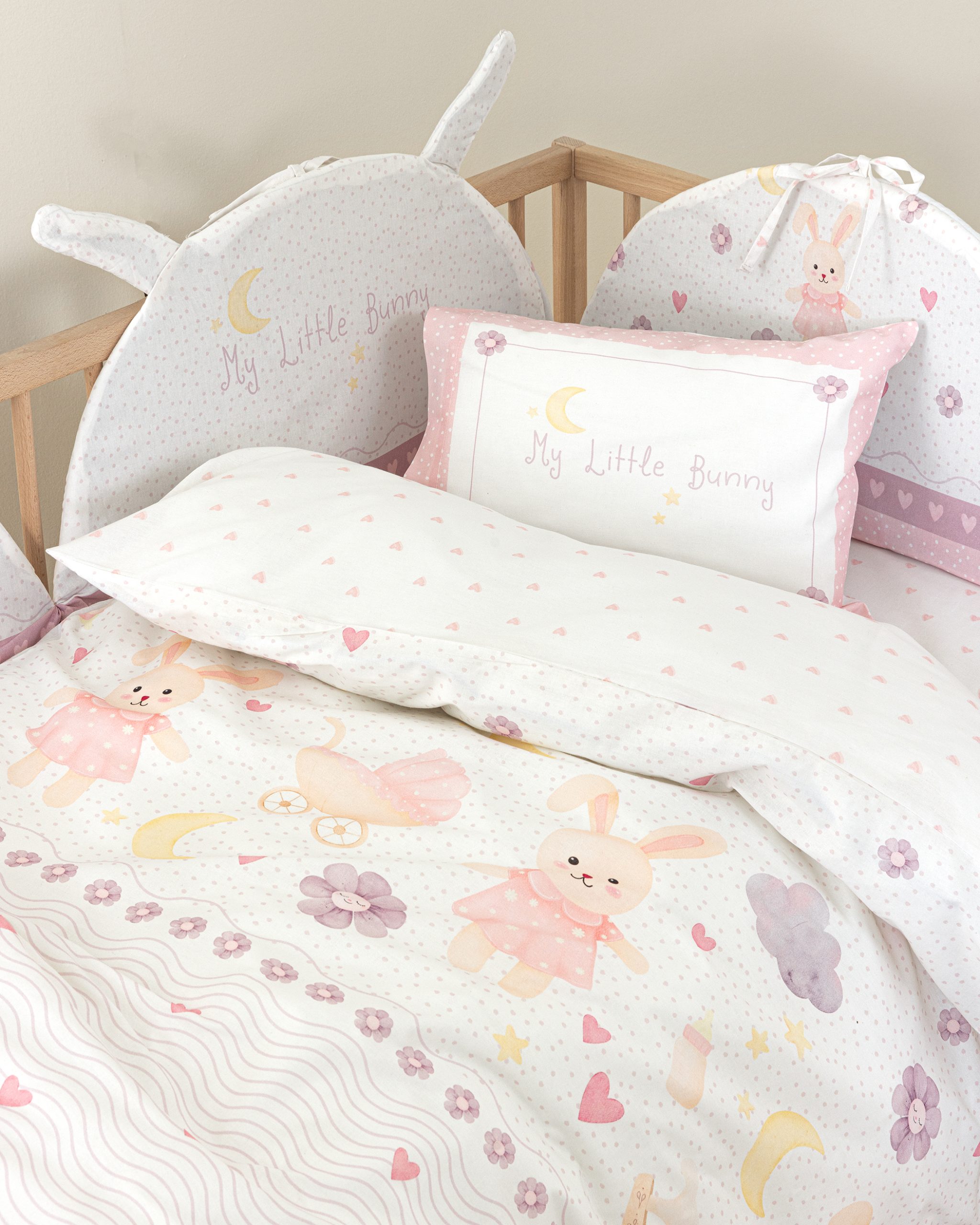 Nima Baby Σετ Παπλωματοθήκη Κούνιας 110x145 My Little Bunny - Image 2