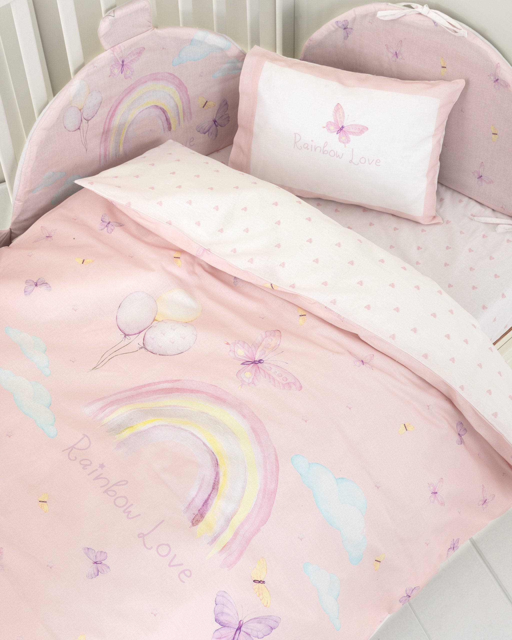 Nima Baby Σετ Παπλωματοθήκη Κούνιας 110x145 Rainbow Love - Image 2