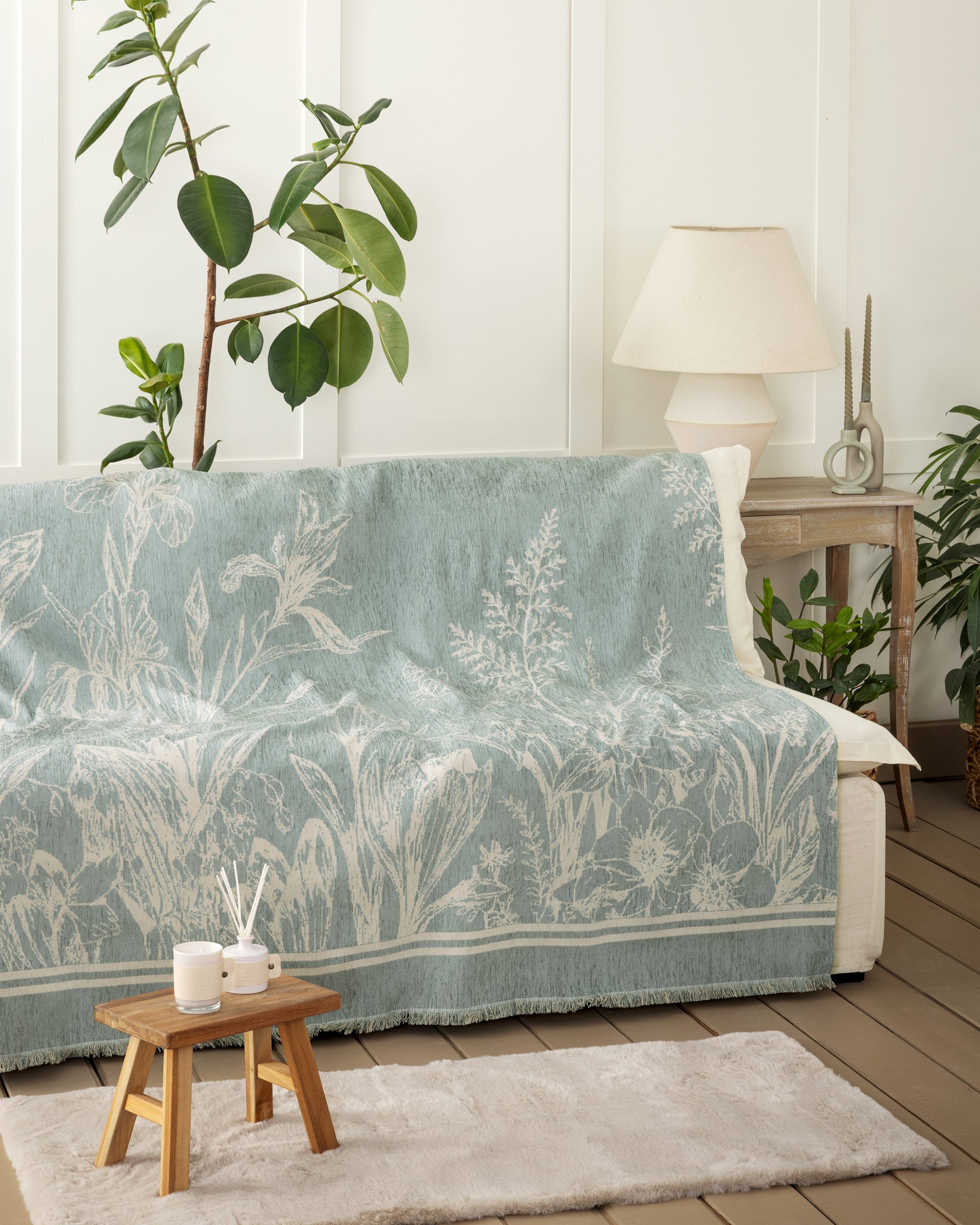 Nima Home Ριχτάρι Τετραθέσιου Καναπέ 180x350 Muse Mist Blue