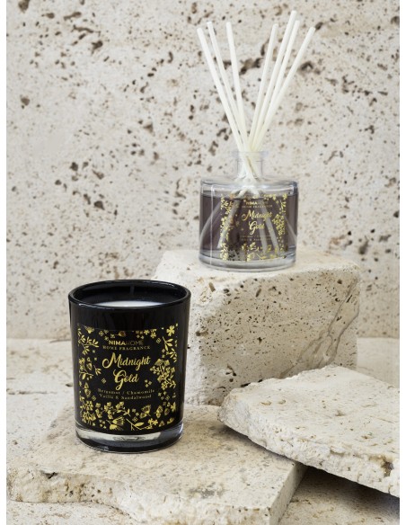 Nima Home Αρωματικό Κερί 130gr + Στικ 100ml Midnight Gold