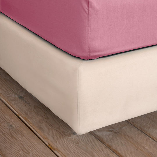 Nima Home Σεντόνι Διπλό Με Λάστιχο 140x200+32 Unicolors Apple Pink