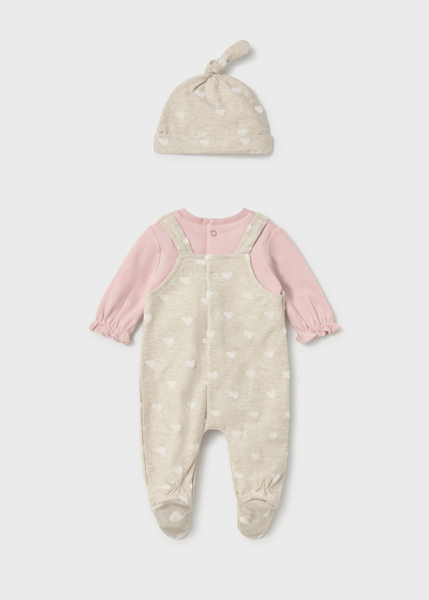 Mayoral Βρεφικό Φορμάκι Σαλοπέτα Με Καπέλο 52 Rosa Baby 2651 - Image 2