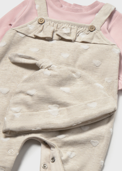 Mayoral Βρεφικό Φορμάκι Σαλοπέτα Με Καπέλο 52 Rosa Baby 2651 - Image 3