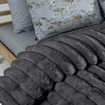 Lino Home Κουβερτοπάπλωμα Γούνα Υπέρδιπλο 220x240 Natt Grey - Image 2